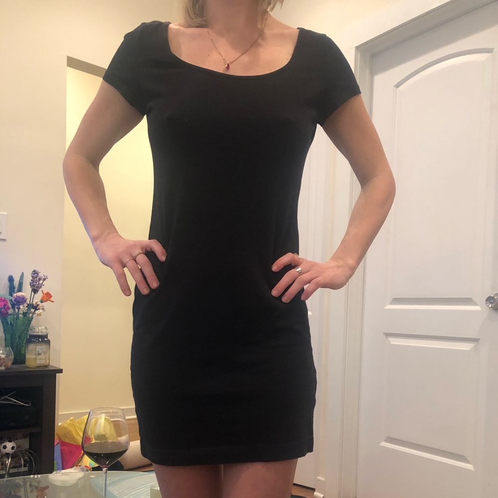 Basic black t-shirt dress